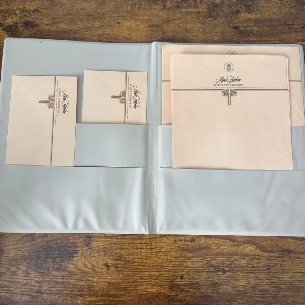 Hotel Mark Hopkins Vintage Stationery Folio‎ With Letterhead And Envelopes